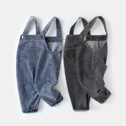 MILANCEL New Arrival Children Clothes Baby Girls Boys Overalls Solid Brief Style Toddler Denim Overol Jumpsuits