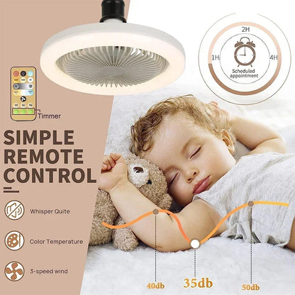 Ventilador de Teto com Lâmpada de Iluminação